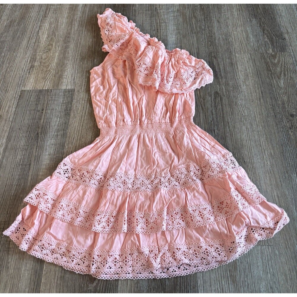 Melissa Odabash Debbie Blush Pink Crochet Mini Dress Cover Up Women’s XS NWT - Picture 4 of 9